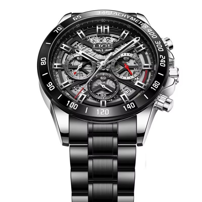 2024 New Men Watch Top Brand Luxury Hollow Watch Men Waterproof Sport Quartz Chronograph Wrist Watch Man Relogio Masculino