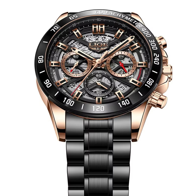 2024 New Men Watch Top Brand Luxury Hollow Watch Men Waterproof Sport Quartz Chronograph Wrist Watch Man Relogio Masculino